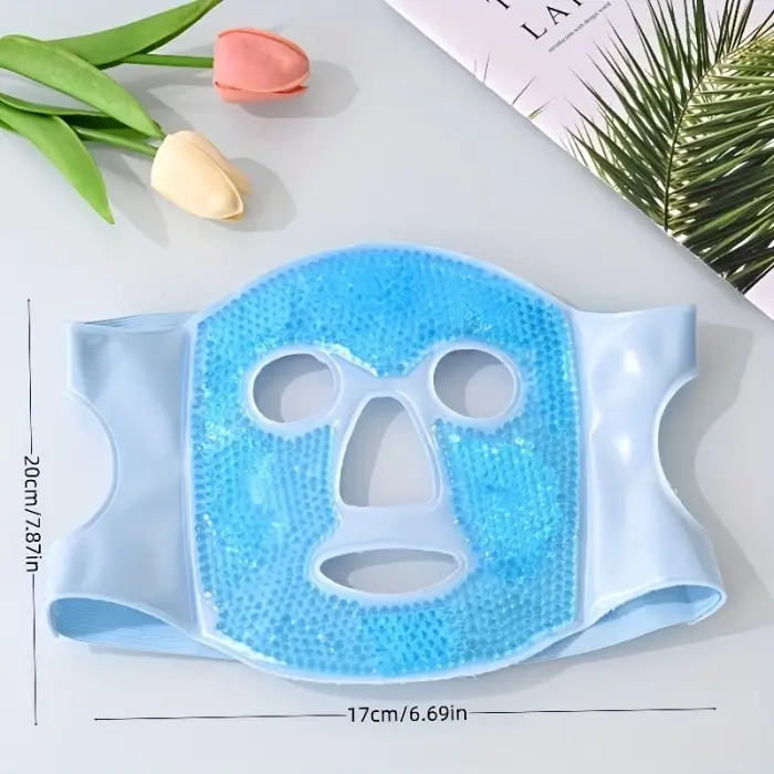 Terapi Jel Yüz Maskesi Soğuk Ve Sıcak Boncuklu Ayarlanabilir Maske (mavi)