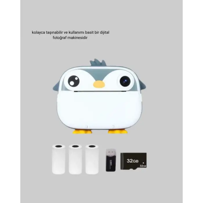 Termal Baskı Çocuk Kamerası Hd Çekim Usb Şarjlı Eğitici Oyuncak