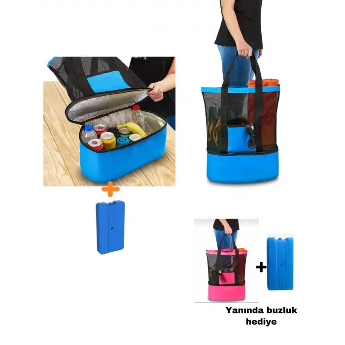Termos Çanta - Piknik Çantası Plaj Çantası MEGA Boy / Buz Aküsü Hediyeli (336336)