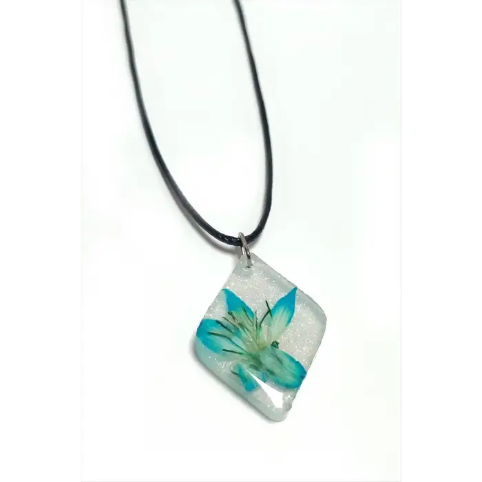 Tesbih Çiçeği Baklava Dilimli Epoksi Kolye