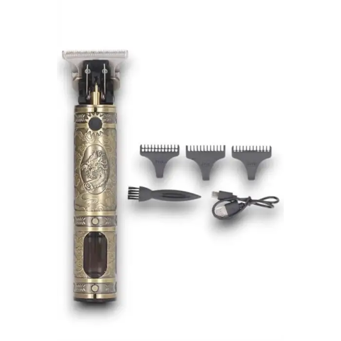 Tıraş Makinesi Saç Sakal Ense Çizim Profesyonel LCD Ekran Paslanmaz Çelik