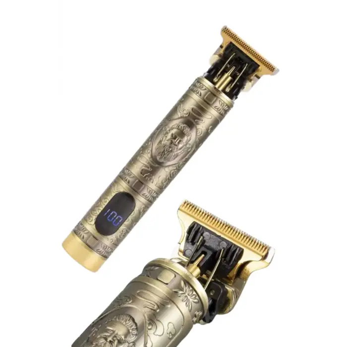 Tıraş Makinesi Saç Sakal Ense Çizim Profesyonel LCD Ekran Paslanmaz Çelik