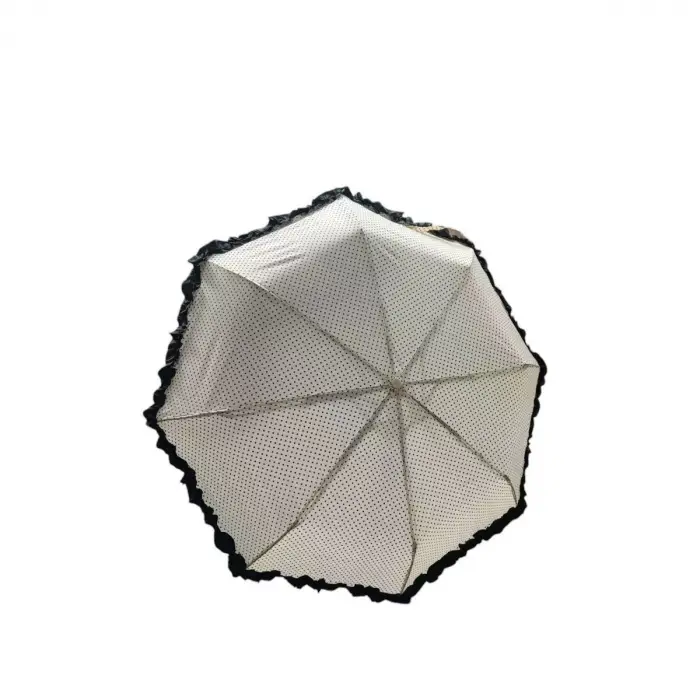 TK-3665 Katlanır Otomatik Şemsiye 8 Telli Desenli Fırfırlı