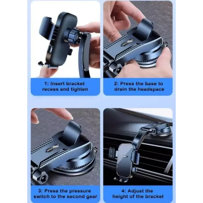 Torpido Üstü Vakumlu Araç Telefon Tutucu  Ayarlanabilir Uzun Kollu CM-255