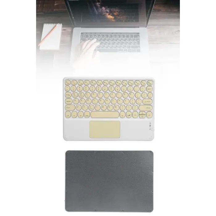 Touchpad Tüm Cihazlara Uyumlu Bluetooth Klavye Touchpad Slim Kablosuz Wifi Q Klavye