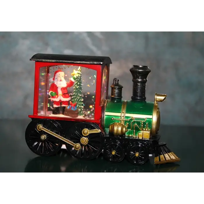 Trenli Yılbaşı Işıklı Kar Küresi Model 1