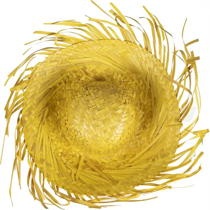 Tropikal Parti Sarı Hasır Hawaii Şapkası 13x36 cm