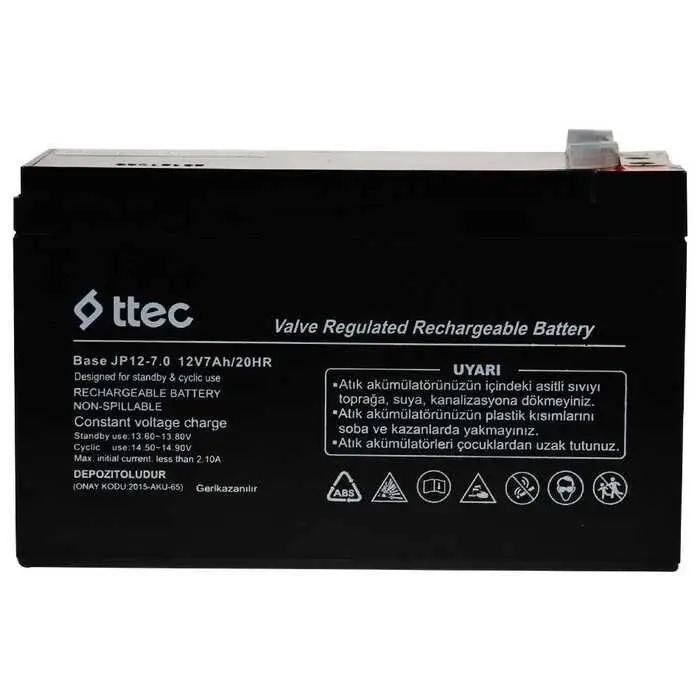 Ttec Base 12V 7AH Bakımsız Kuru Akü