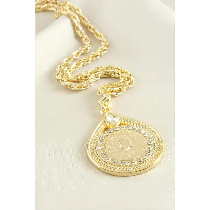 Tuğra Taşlı Uçlu Kolye