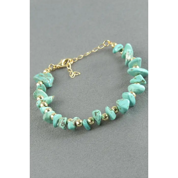 Turkuaz Kırık Doğaltaş Bileklik