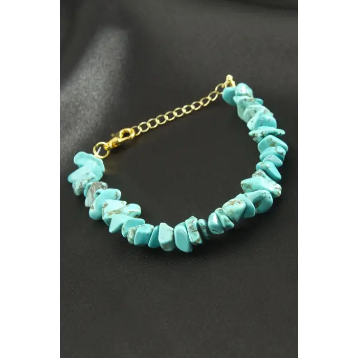Turkuaz Kırık Doğaltaş Bileklik