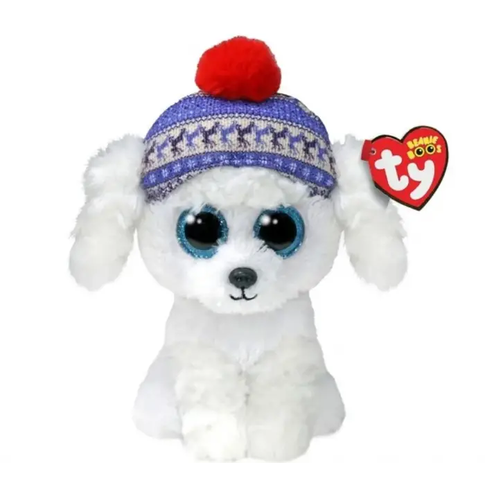 Ty Beanie Boos Bereli Beyaz Peluş Köpek Sleighbell 18 cm