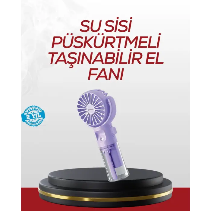 Type-C Şarjlı Taşınabilir Su Buharlı Mini Vantilatör