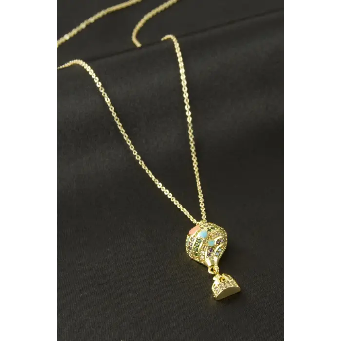 Uçan Balon Zirkon Taşlı Kolye