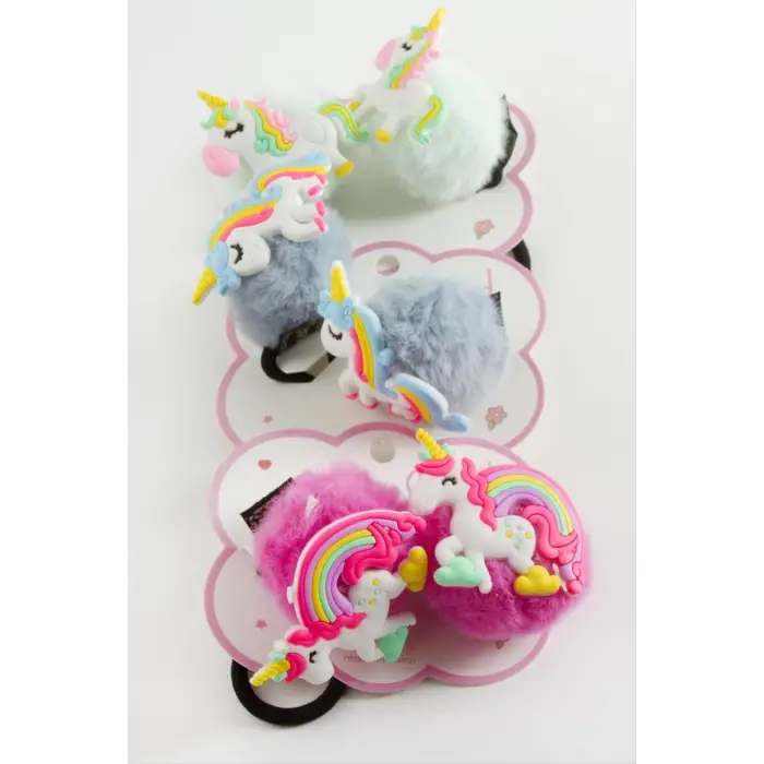 Unicorn Ponponlu Lastikli Toka 2 Adet