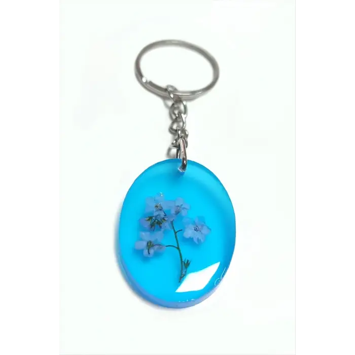 Unutmabeni Çiçeği Oval Epoksi Anahtarlık