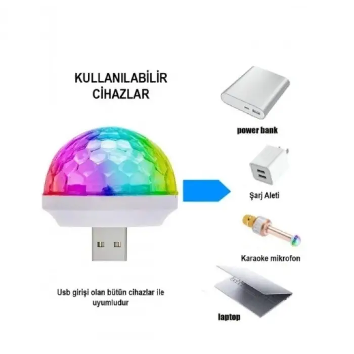 Usb Girişli Sese Duyarlı Disko Topu