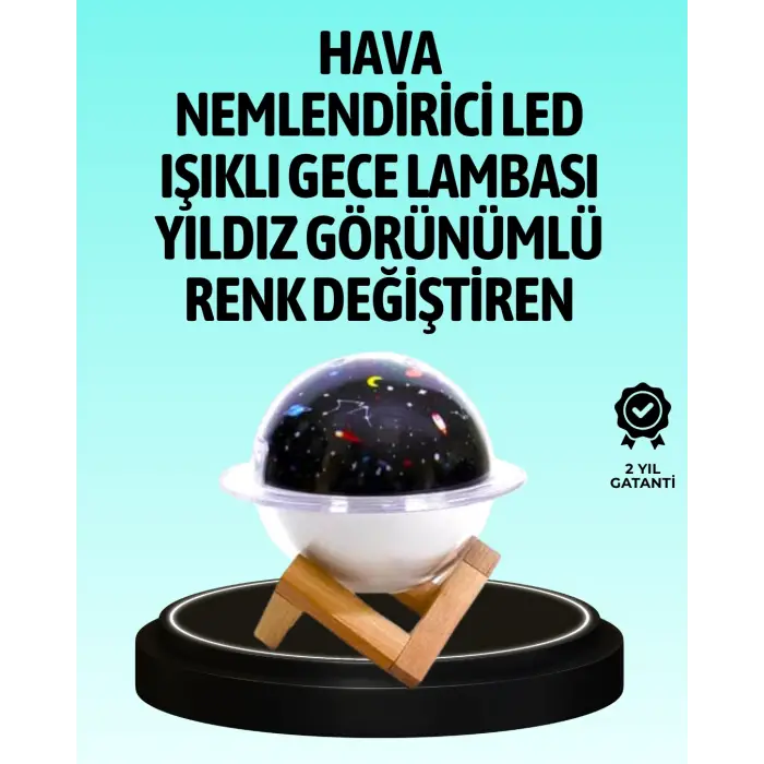 USB ile çalışan projektörlü aromaterapi nemlendirici masaüstü kullanım için uygun