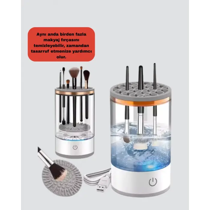 USB Şarjlı Kompakt Makyaj Fırçası Temizleme Makinesi