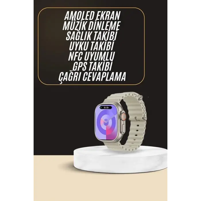 Uyku ve Sağlık Takibi Yapabilen GPS Uyumlu Plastik Kordonlu Akıllı Saat