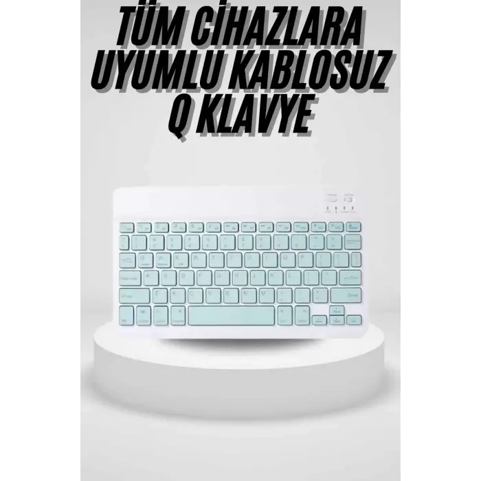 Uyumlu Kablosuz Bluetooth Şarj Edilebilir Mini Q Klavye
