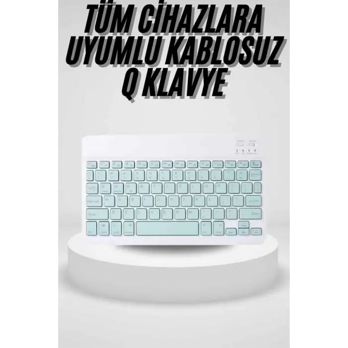 Uyumlu Kablosuz Bluetooth Şarj Edilebilir Mini Q Klavye