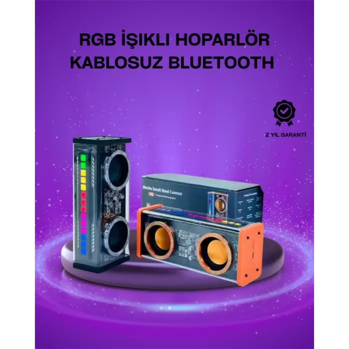 V9 Kablosuz Bluetooth Hoparlör – Canlı Renkli Işık ve Uzun Pil