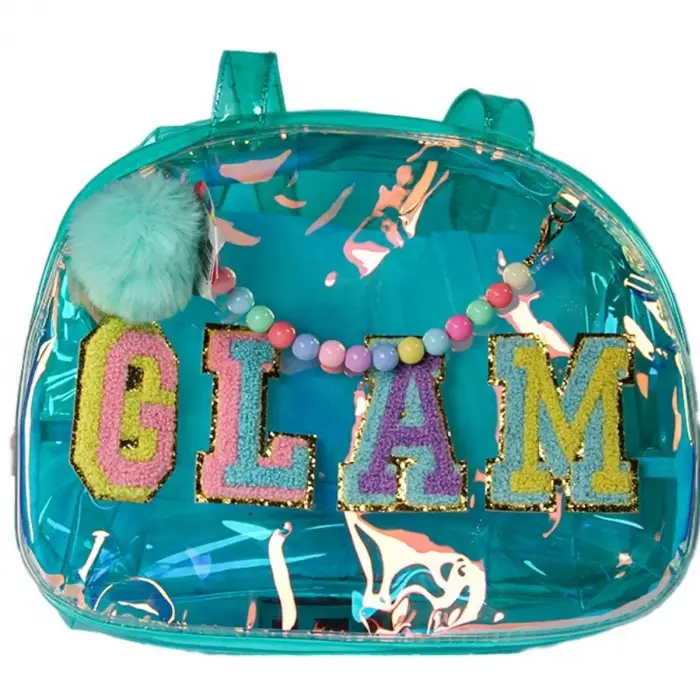 Vest Nakış El Çantası Şeffaf Turkuaz