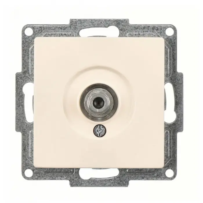 Visage Krem Televizyon Prizi F Konnektörlü Çerçevesiz - Priz ve Anahtar İçin Uyumlu Çerçeve