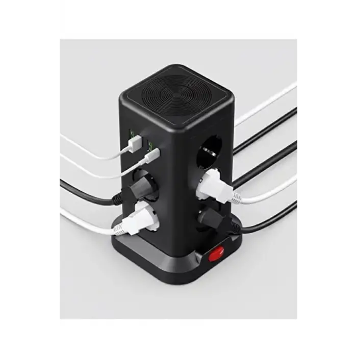 Wp711 Akım Korumalı Priz Kablosuz Şarj İstasyonu 11x Soket 3x Usb 1xtype-c Kablolu Grup Priz