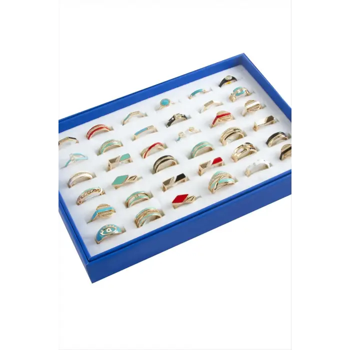 Xuping Karışık Mineli Lüks Çelik Yüzük