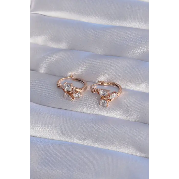 XUPİNG Rose Renk Zirkon Taşlı Halka Küpe