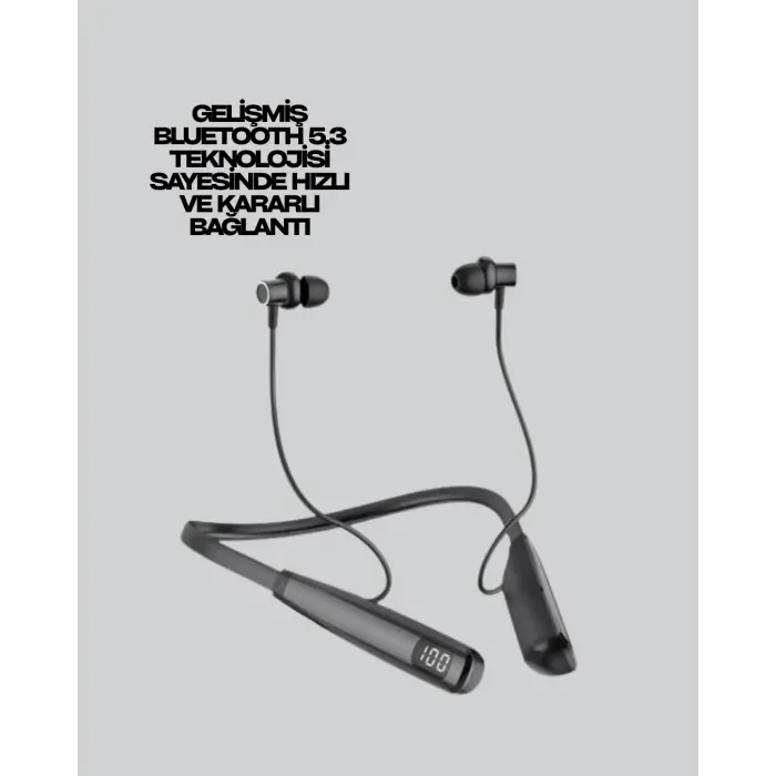 Y12 Bluetooth Boyun Bantlı Kulaklık – 100 Saat Pil, Bluetooth 5.3, Dokunmatik Kontrol