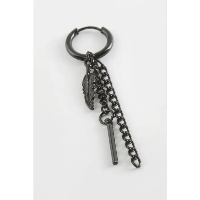 Yaprak Çubuk Erkek Çelik Küpe