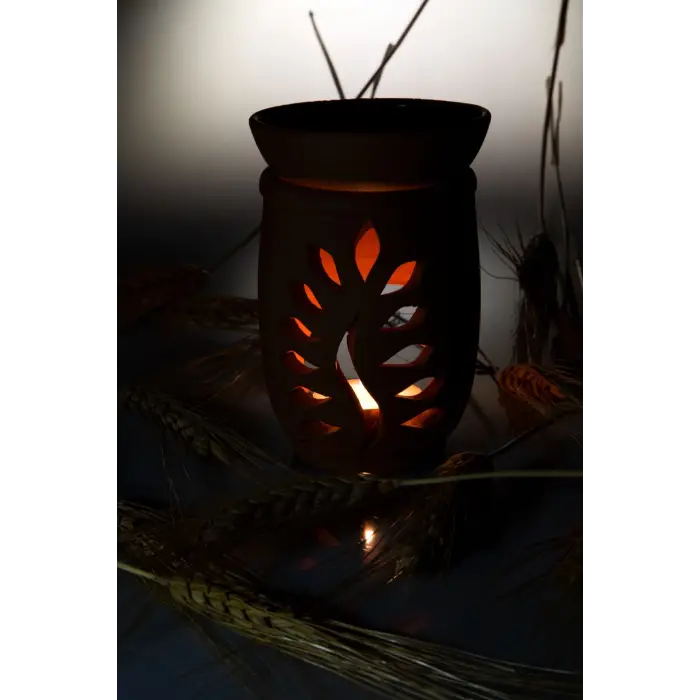 Yaprak Model  El Yapımı Çömlek Buhurdanlık Tütsülük (336336)