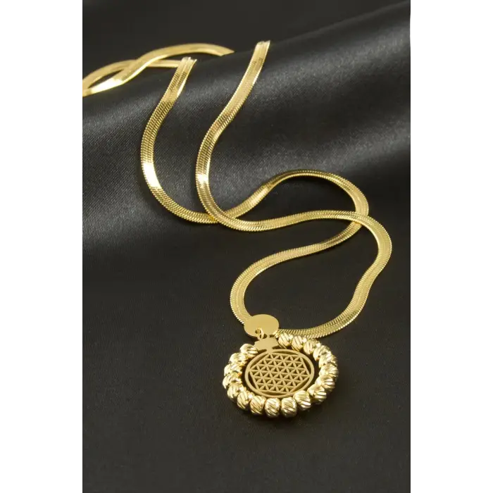 Yaşayan İtalyan Zincirli Lüks Çelik Kolye