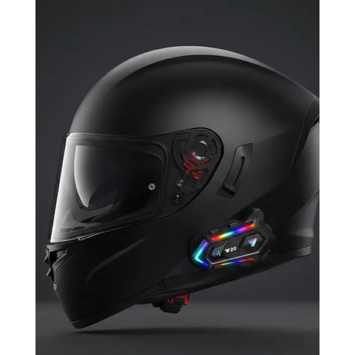 Yeni Nesil Bluetooth 5.3 Motosiklet Intercom RGB Işıklı 1000m Mesafeli