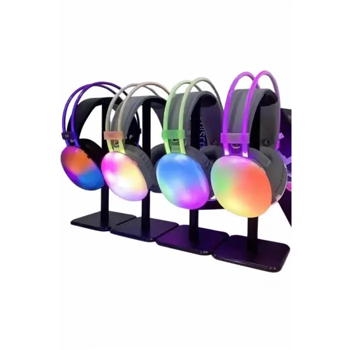 Yeni Nesil Kulak Üstü Kablosuz Uzun Ömürlü RGB Işıklı Bluetooth Kulaklık