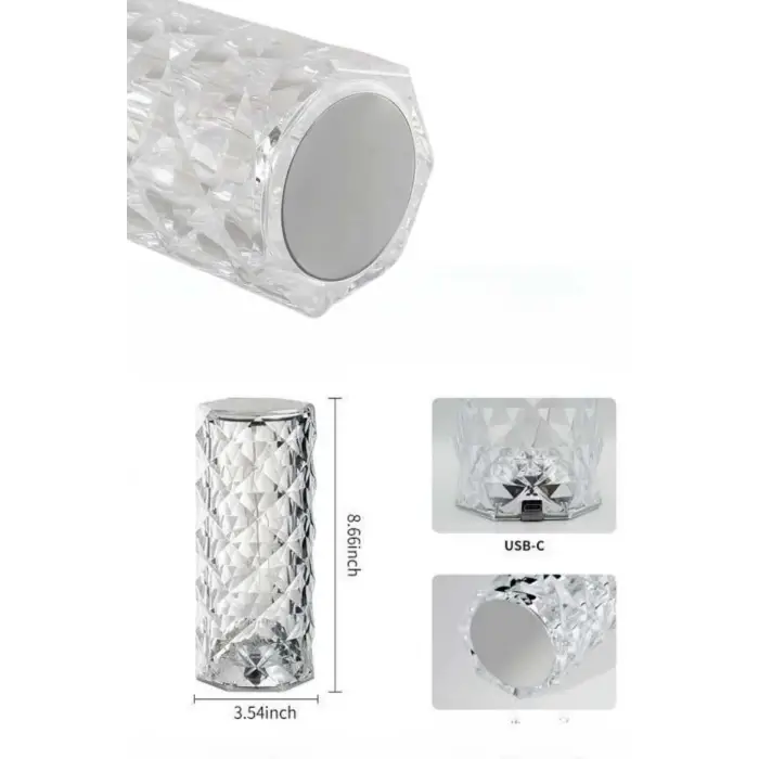 Yeni Nesil Modern Kristal Masa ve Gece Lambası Dokunmatik Renk Değiştirebilen