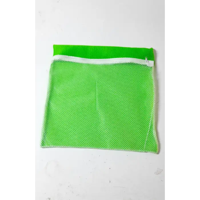 Yeşil - Fermuarlı - Hassas Çamaşır Terlik  Ayakkabı Yıkama Filesi Büyük Boy (336336)
