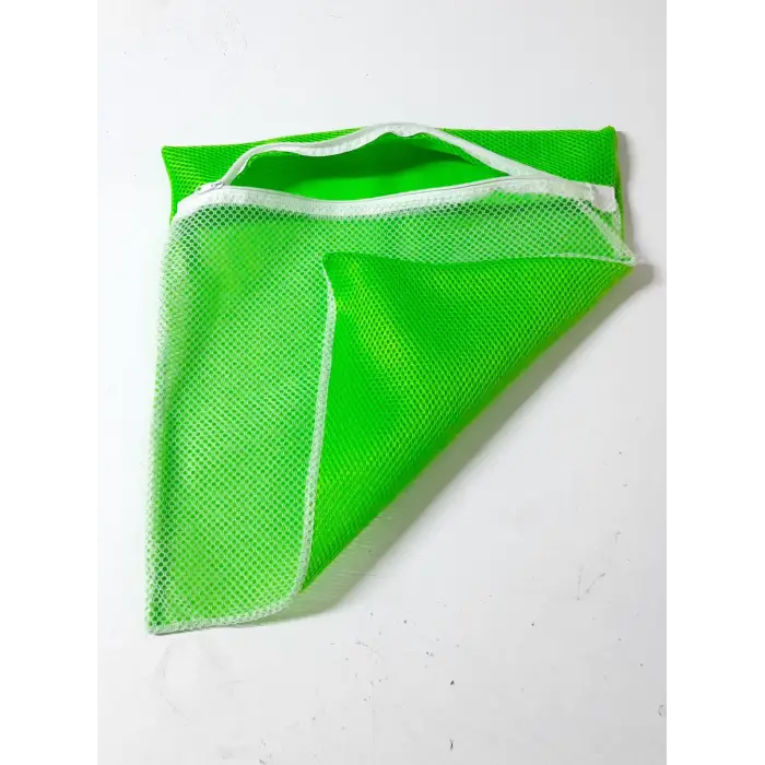 Yeşil - Fermuarlı - Hassas Çamaşır Terlik  Ayakkabı Yıkama Filesi Büyük Boy (336336)