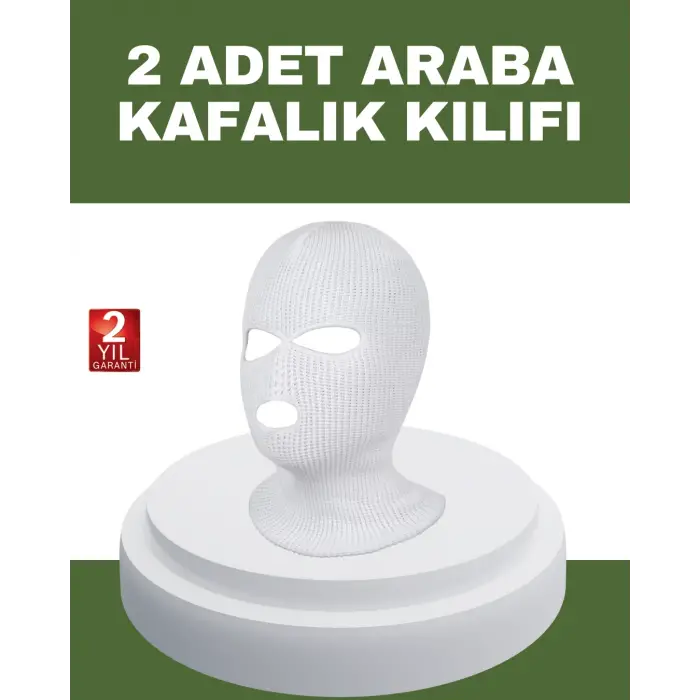 Yıkanabilir Polyester Araba Kafalık Kılıfı 2’li Koruma Seti