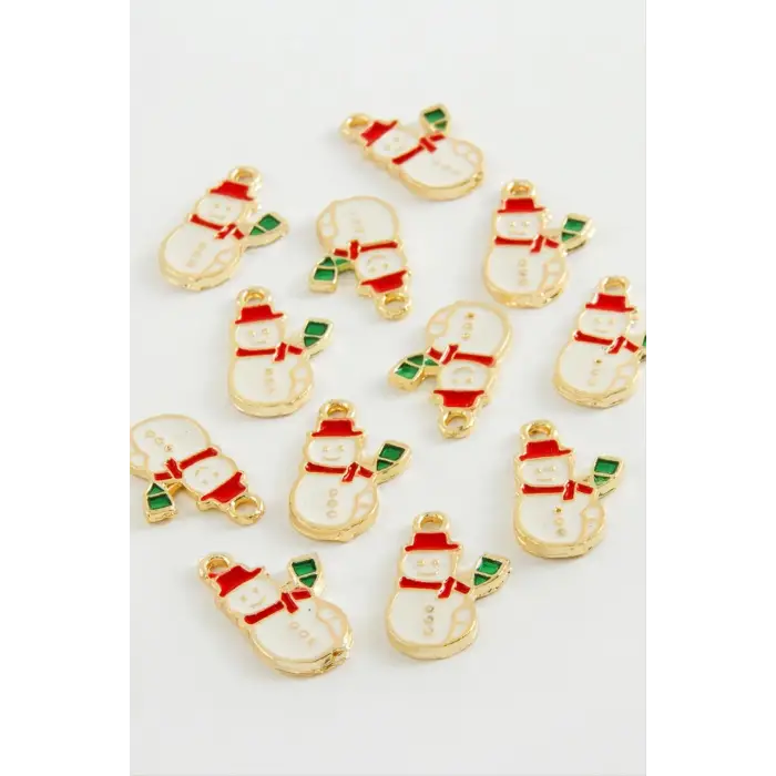 Yılbaşı Kardan Adam Mineli Kolye Ucu 1 Adet