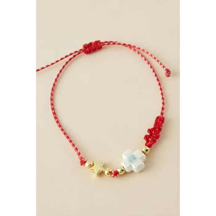 Yıldız Çiçek Cam Boncuk Marteniçka Bileklik