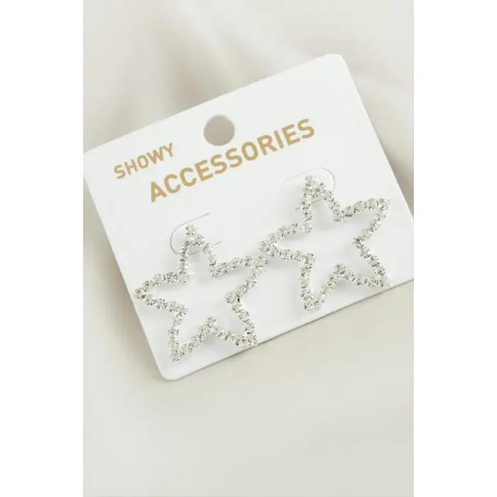 Yıldız Suyolu Taşlı Küpe