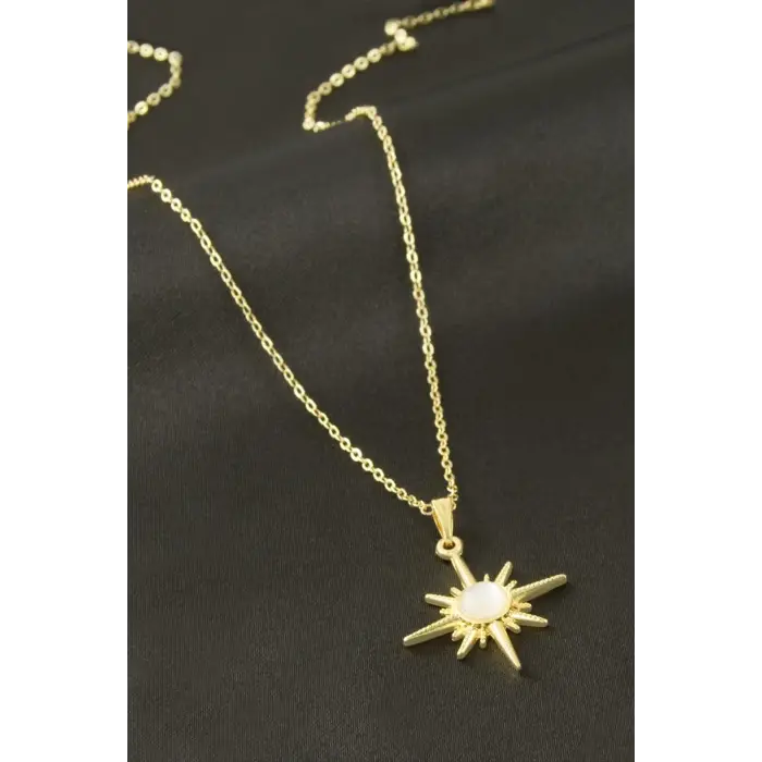 Yıldız Taşlı Uçlu Kolye