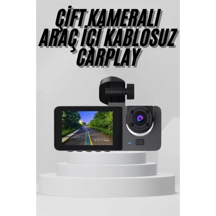Yol Kayıt Araç Kamerası Hd Dvr 3 Kameralı 2.0in Ekranlı Ön İç Arka