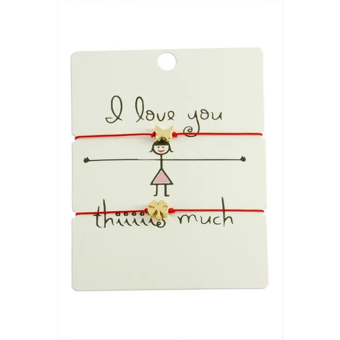 Yonca Kelebek İp Bileklik 2 Adet