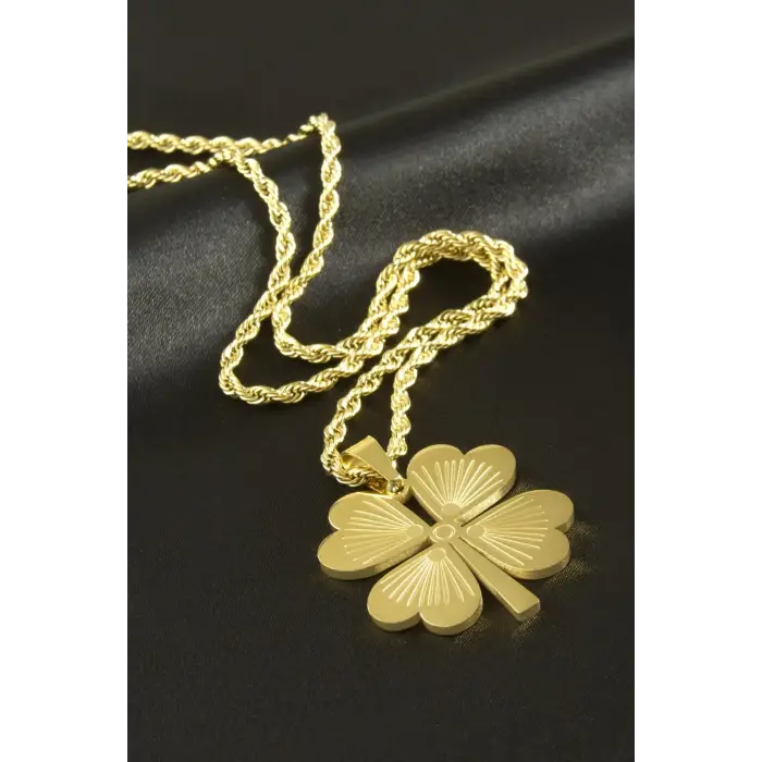 Yonca Lüks Çelik Kolye Büyük