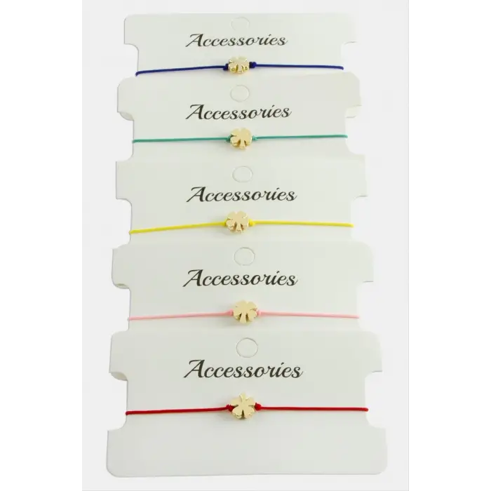 Yonca Makrome Örgülü İp Bileklik